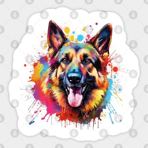 German Shepherd Art Sticker by CunninghamWatercolors
